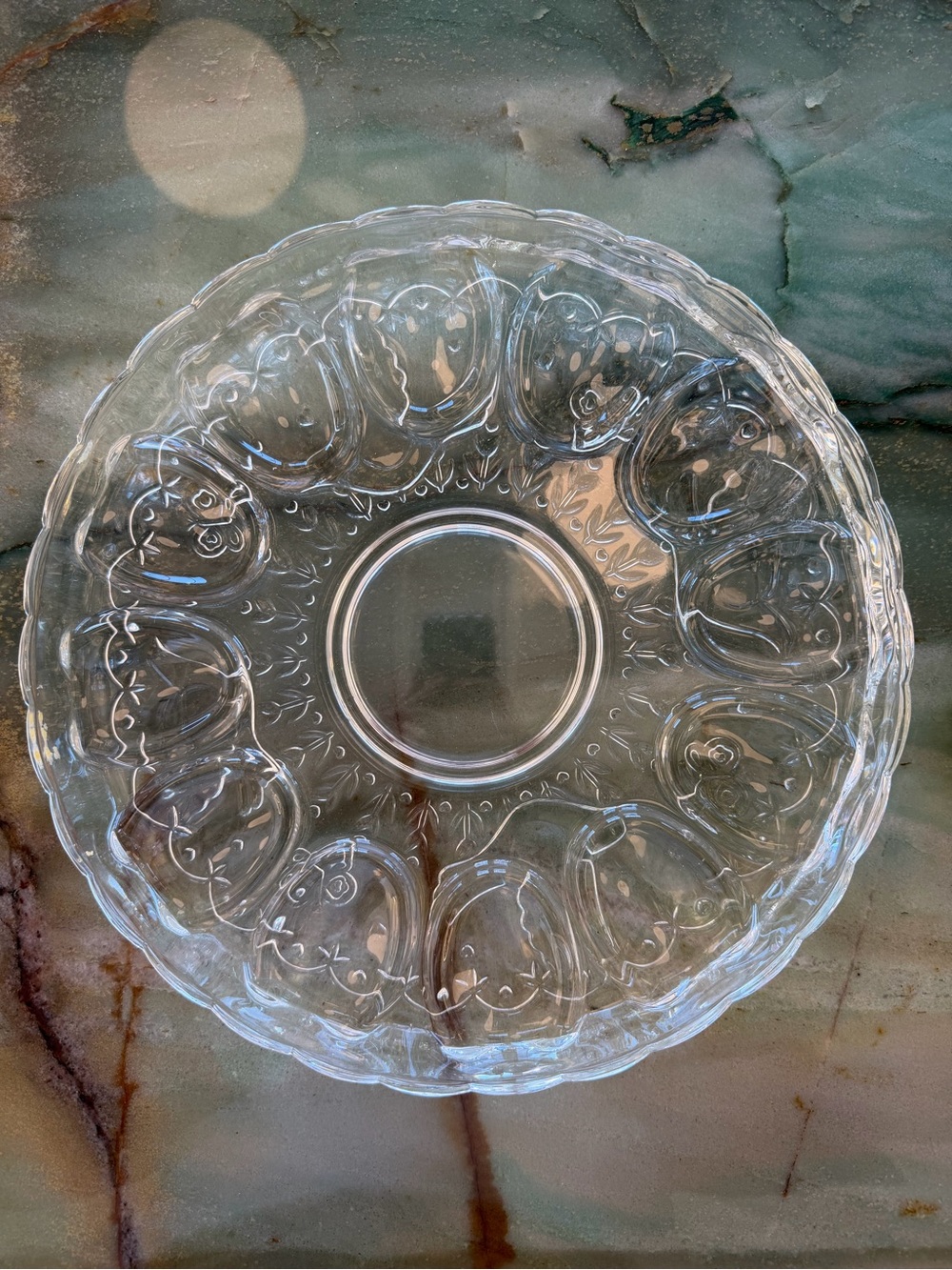 VTG Colony Crafts Crystal Spring Garden 12 inch Deviled Egg Tray Made In USA
